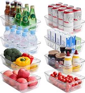 8-delige koelkastorganizerset, koelkastbakopslagcontainers, doorzichtige opslagcontainers, opbergdozen voor keuken, vriezer, bijkeuken, werkblad, BPA-vrij