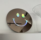 Miroir Smiley Holographique - 20 cm - Beige