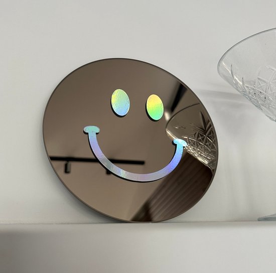Holografische Smiley Spiegel - 20cm - Rond