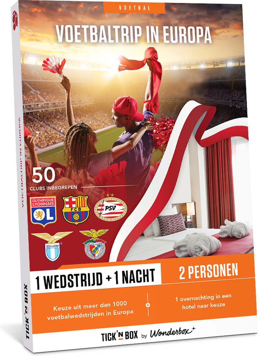 Wonderbox Cadeaubon - Voetbaltrip in Europa - Voor hem