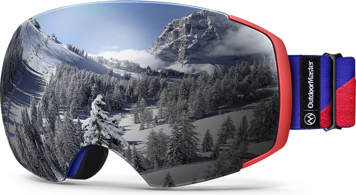 OUTDOOR MASTER OTG Skibril PRO | 100% UV beschermende ski/snowboard-bril voor heren, dames en jongeren | Te gebruiken over zonnebril | Licht, flexibel frame met dubbel gelaagd vizier voorkomt condens | Compatible met elke helm