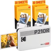 KODAK Pack Mini Imprimante P210 Retro 2 + Cartouche et papier pour 60 photos - Imprimante Connectée Bluetooth - Photos format CB 5,3 x 8,6 cm - Batterie Lithium - Sublimation Thermique 4Pass