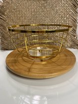 Homestar - Luxe gold fruitschaal - Fruitschaal - Fruitmand - Fruitschaal luxe design - Decoratieve Fruitschaal - Metaal - diameter 25cm diep 13cm