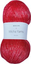Micha Yarns - metallic 57% acryl 43% polyester garen - 5 bollen - 5 x 100gram - 285 meter per bol - Rood (004)