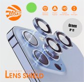 Geschikt Voor iPhone 11 Camera Lens Protector - Groen - Eenvoudige Installatie - Camera Protector iPhone 11 - Roestvrij Staal - Gehard Glas - Screenprotector