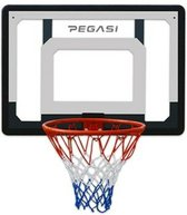 Pegasi Basketbalbord buiten en binnen met basketbalring met net - 82 x 58 cm - Incl. beugels en muurbevestiging