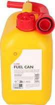 Shell Jerrycan/benzinetank - 5 liter - geel - kunststof - met lange schenktuit