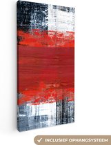 Toile - Peinture - Peinture à l'Huile - Abstrait - Art - Rouge - 20x40 cm - Décoration murale - Intérieur