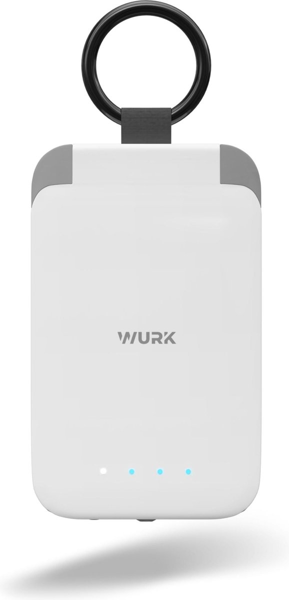 Wurk Mini Powerbank – Mobiel Oplader – Universeel Oplader - Geschikt voor Lightning en USB C apparaten – 2000 mAh – Wit