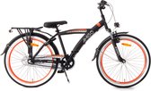 Vélo pour enfants AMIGO Roady - Vélo pour garçons de 24 pouces - 3 vitesses - avec suspension avant et frein à rétropédalage - Zwart/ Oranje