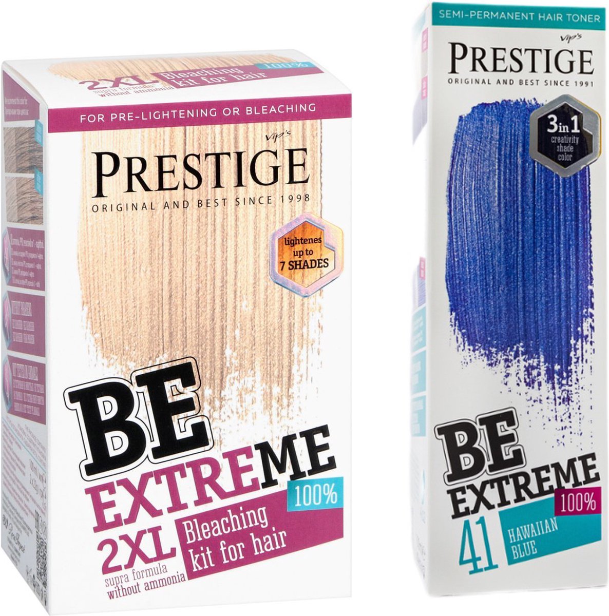 Prestige BeExtreme Semi-Permanente Blauwe Haarkleuring - Bleach kit & Hawaiian Blue Voordeelset