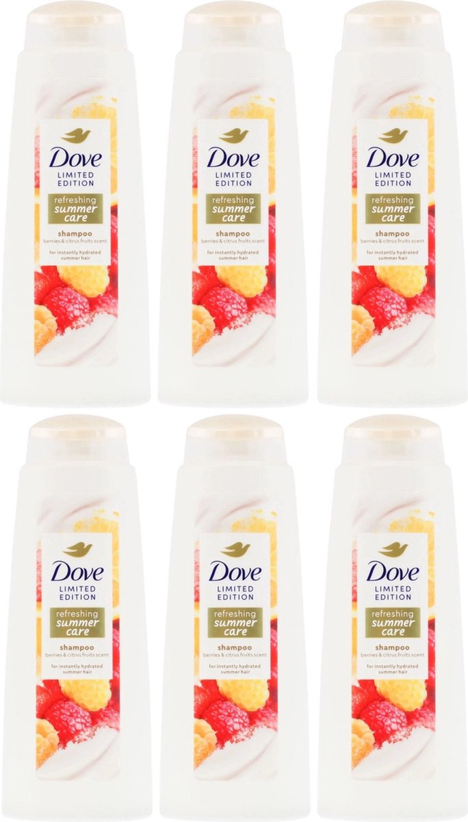 6X Dove Shampoo Refreshing Summer- Limited Edition - 6 x 400 ml - Voordeelverpakking