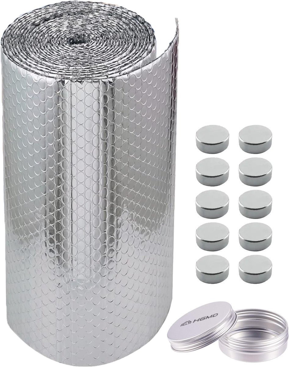 HGMD Radiatorfolie 500 x 50 cm + 10 magneten - Dubbel isolerend - Verwarming isolatiefolie - Geschikt voor alle soorten radiators op Prijzenvolger.com