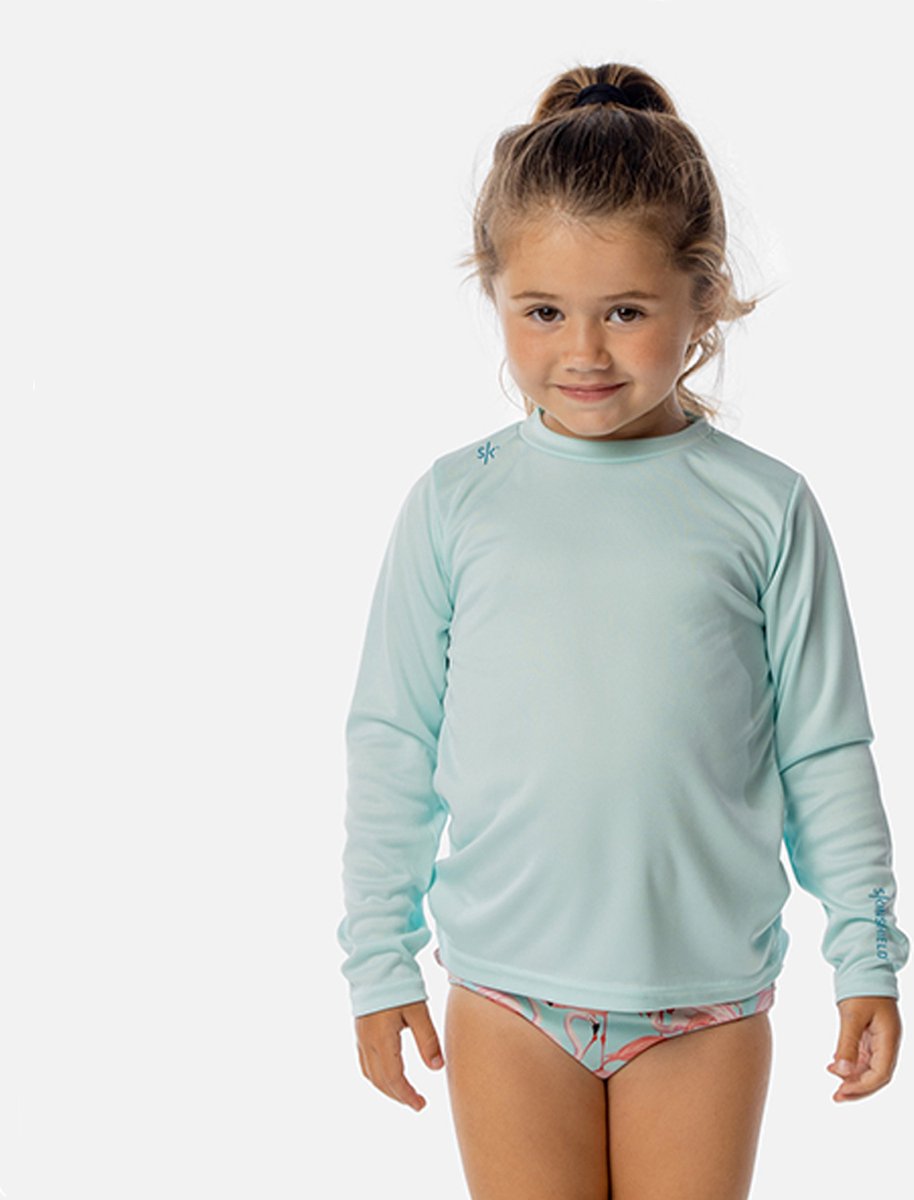 Skinshield by Vapor Apparel FACTOR 50+ UV-zonbeschermend Toddler performance T-Shirt Unisex Arctic lichtblauw lange mouwen -3T