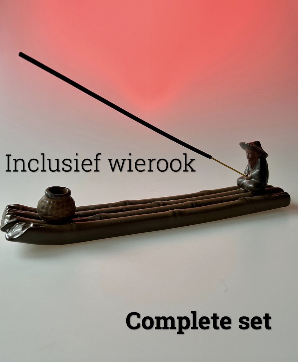 Goedkoopste Afecto complete set wierookhouder bruin visserman wierook - porseleinen Wierookhouder -inclusief 2 soorten wierook - Ontspanning - laat je huis lekker ruiken