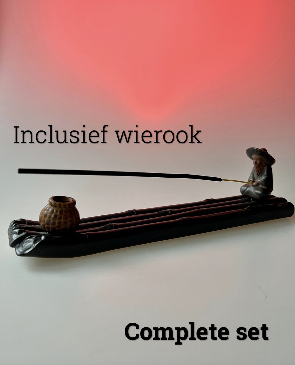 Goedkoopste Afecto complete set wierookhouder zwart visserman wierook - porseleinen Wierookhouder -inclusief 2 soorten wierook - Ontspanning - laat je huis lekker ruiken