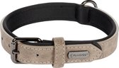 Flamingo Delu Met Neopreen - Halsband Honden - Halsband Delu Taupe S/m 31-39cm 20mm - 1st