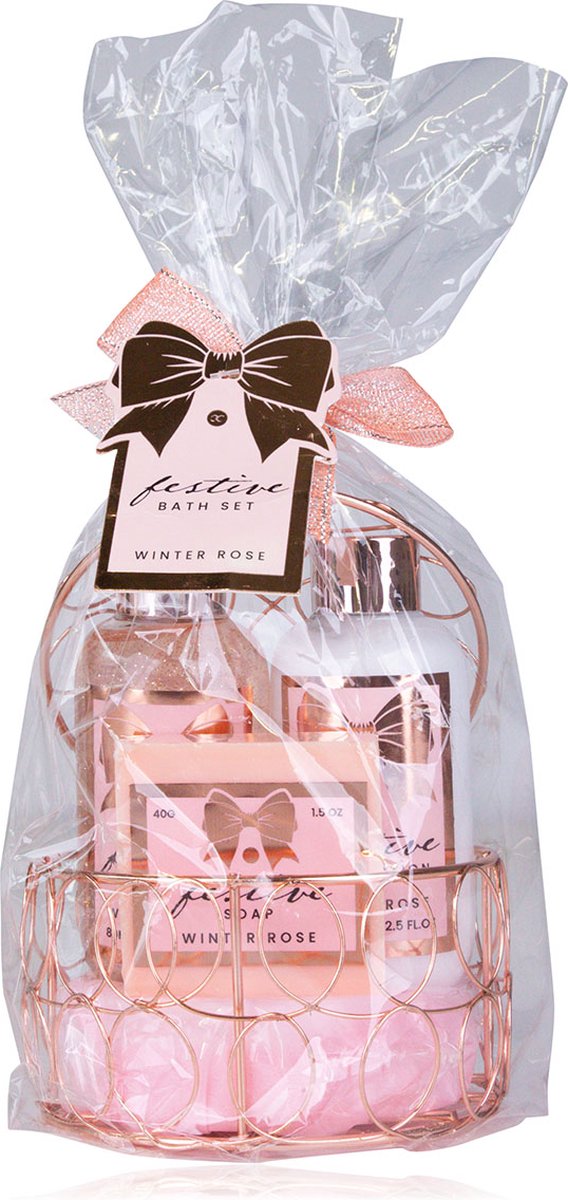 Goedkoopste Accentra Festive Bad set- Winter Rose - Showergel- Zeep - Body lotion