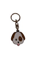Emoji metalen sleutelhanger - honden hoofd