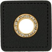 Nestels op Skai - 10 stuks - Zwart/goud - Diamant - Vierkant 33 mm - Leren Nestel 11mm