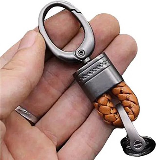 Porte-clés voiture en métal - Porte-clés ceinture tressée - Porte
