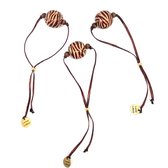 Luna-Leena duurzame armband luipaard bruin - L26cm - gerecycled - houten kralen van bestaande armbanden uit Nepal - one size - handgemaakt in Nepal - bracelet brown - trendy - feestje - voor elke dag - vintage look - accessoire - cadeau - sieraad