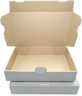 15 x Ecologische Witte Kartonnen Postdozen/ Verzenddozen 35x25x5cm formaat A4+ / Doosjes karton