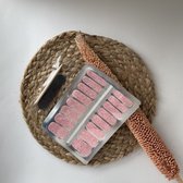NailWrapz - Pink Shimmer - Nagel wraps - nagelstickers- geen UV lamp nodig - Thuis manicure