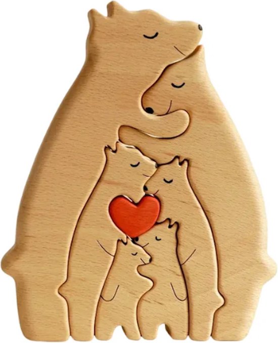 Gepersonaliseerde beren familie - geboorte - kraam cadeau - puzzel - 6 beren van Edelweiss Gifts — afbeelding 2