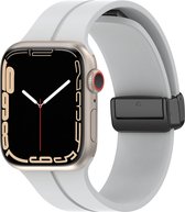 Siliconen bandje - geschikt voor Apple Watch series 1/2/3/4/5/6/7/8/9/SE/SE 2/Ultra/Ultra 2 met case size 42 mm / 44 mm / 45 mm / 49 mm - grijs