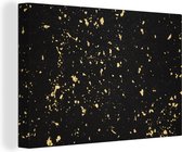 Canvas schilderij 150x100 cm - Wanddecoratie Gouden vlokken op een zwarte achtergrond - Muurdecoratie woonkamer - Slaapkamer decoratie - Kamer accessoires - Schilderijen