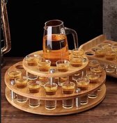 Megatopper - Set de porte-verres à shot - Verres apéritif - avec 24 verres à shot en verre - Shots Party Bar - Service