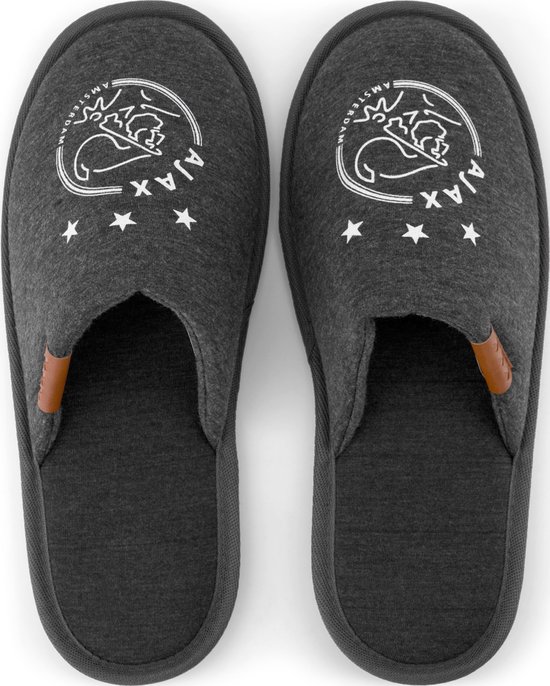 Ajax-pantoffel grijs met logo