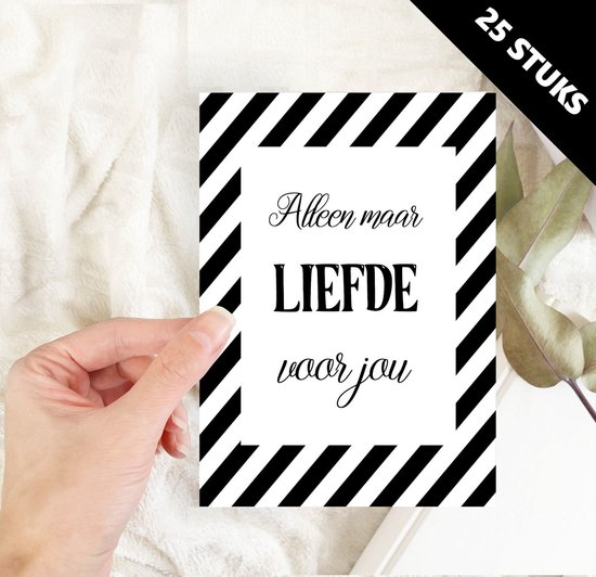 Liefdes kaarten ansichtkaarten alleen maar liefde voor jou - 25 stuks A6 formaat enkele kaart excl. envelop - particulieren bedrijven cadeau wenskaarten wholesale