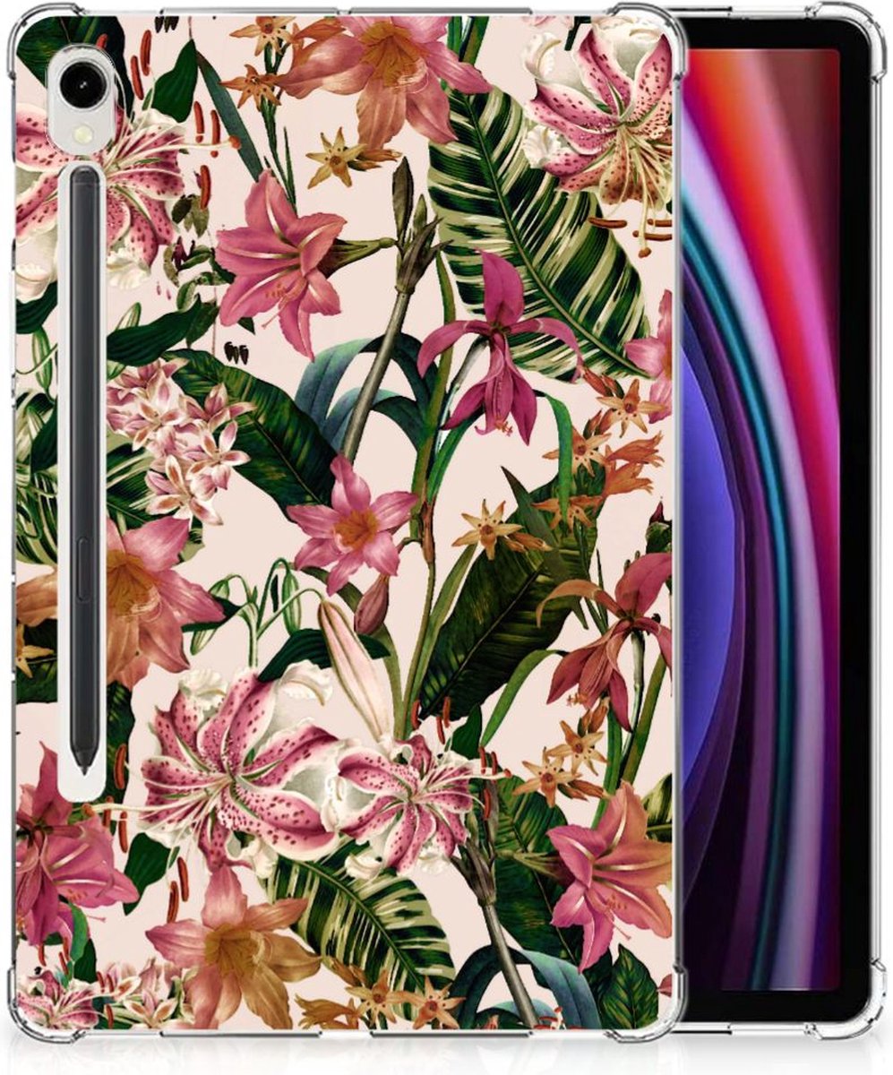 Samsung Galaxy Tab S9 Siliconen Hoesje Flowers