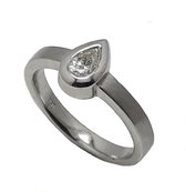 Ring - wit goud - 18 krt - diamant - 0.33 crt - maat 18 - Verlinden juwelier