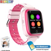 DEPLAY 4G KidsWatch - Smartwatch Kinderen - GPS Tracker - Smartwatch Kind - Hartslag en Bloeddrukmeter - Videobellen - Camera - GPS Horloge Kind - Kinder Smartwatch - Incl. simkaart en E-Book - Roze