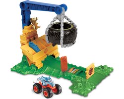 foto van Hot Wheels Monster Trucks - Arena Smashers - Rhinomite Race Uitdaing