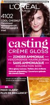 L’Oréal Paris Casting Crème Gloss Parelmoer Kastanjebruin 4102 - Semi-permanente Haarkleuring Zonder Ammoniak