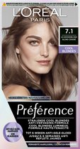 L'Oréal Paris Préférence Cool Blondes As Middenblond 7.1 - Permanente Haarkleuring