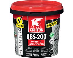 Griffon HBS-200 Rubber Tix coating - 1 liter pot - zwart waterdicht - voor lekkages op dak en goot