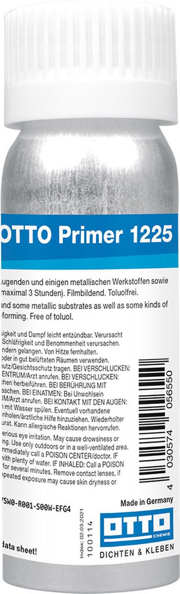 Otto Primer 1225 hechtprimer - 1000 ml blik - tolueenvrij - voor kit en lijm op steen en metaal