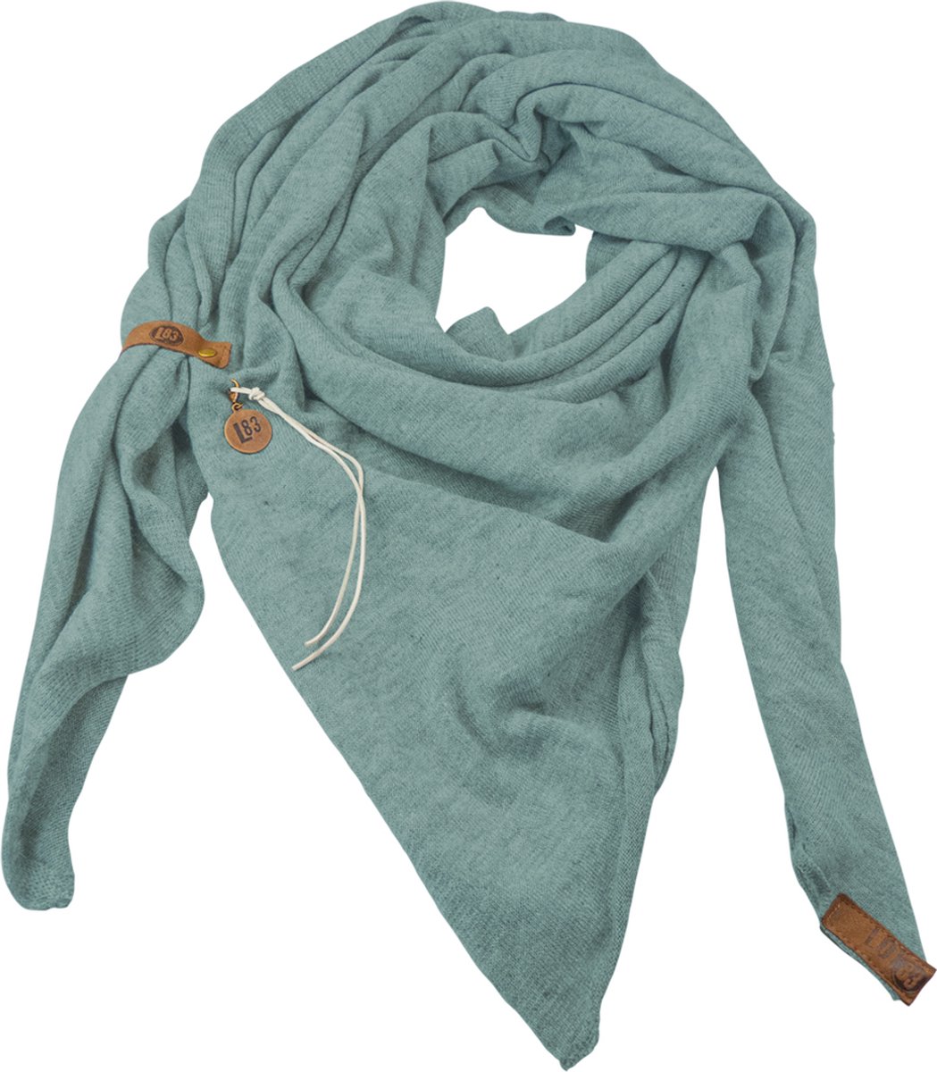LOT83 Sjaal Fien - Vegan leren sluiting - Omslagdoek - Ronde sjaal - Mint - 1 Size fits all