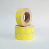 Blanco Stickers op rol 3x 1000ex. 25mm fluor geel