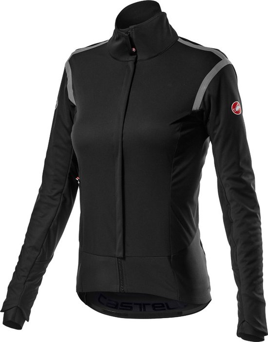 Castelli Fietsjack Lange mouwen Rain or Shine Dames Zwart - Alpha RoS 2 W Jacket Light Black - XL