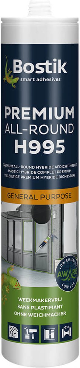 Bostik H995 Premium All-Round hybride kit Zwart - 290ml