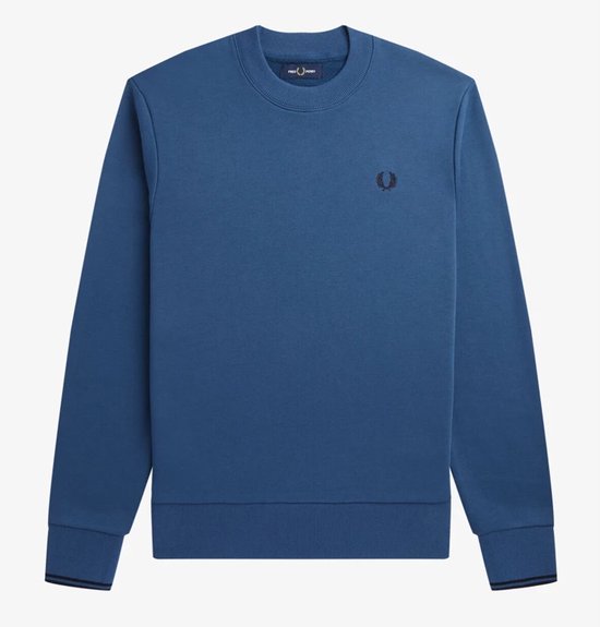 Fred Perry - Pull Logo Mid Blauw - Homme - Taille L - Coupe régulière