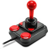DiverseGoods COMPETITION PRO Joystick USB Extra - Édition Anniversaire - Retro Arcade Stick pour PC et Android - Zwart- Rouge