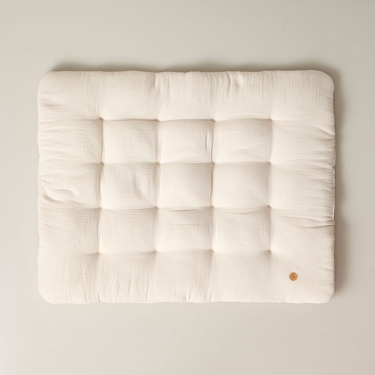 Petite Amélie Speelmat baby - Rechthoekig Speelkleed - 100% Biologisch Mousseline Katoen - Luxe en Veilige Plek voor Ontwikkelingsactiviteiten - Ideaal voor Babygym, Speeltenten en Tipi-tenten - 110 x 85 cm - Beige