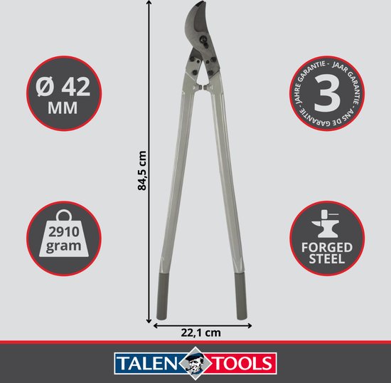 Talen Tools - Takkenschaar - Voorbijsnijdend - Gesmeed - Hoge Kwaliteit - 85 cm van Talen Tools — afbeelding 2